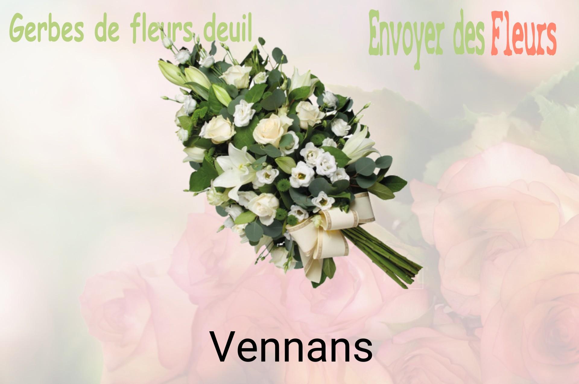 Gerbe de fleurs de deuil livrée à Vennans